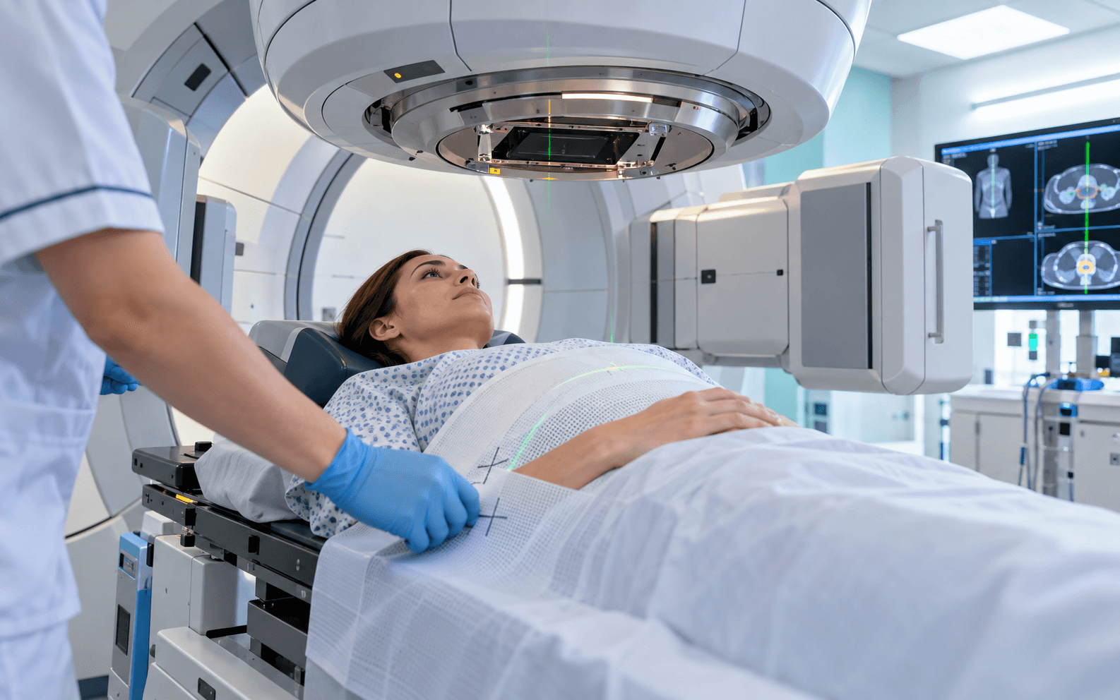 Oncologist discussing a treatment plan with a patient and family member